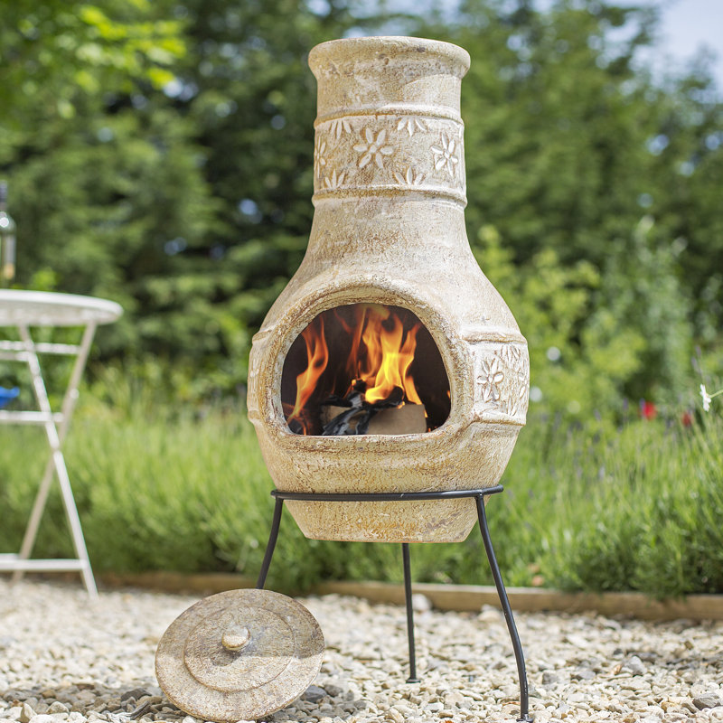 Sol 72 Outdoor Bernadette Clay Wood Burning Chiminea Wayfair.co.uk